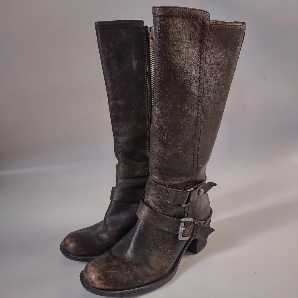 Sold on M Vintage 9 west tall dark brown boots 6.5 - Picture 2 of 9